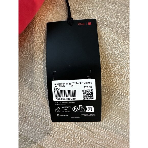 Disney x Lululemon NWT *Align Tank Top Lip Gloss Size 14 - Picture 4 of 7